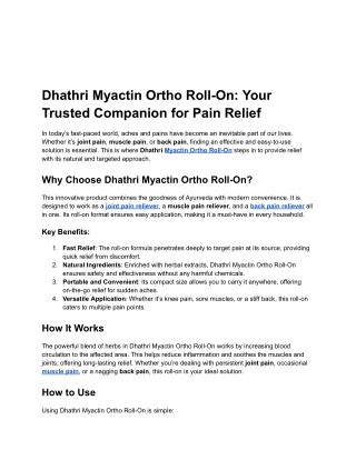 Dhathri Myactin Ortho Roll-On_ Your Trusted Companion for Pain Relief