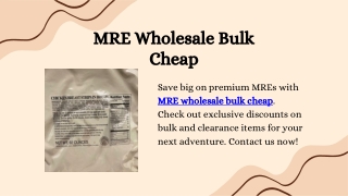 MRE Wholesale Bulk Cheap