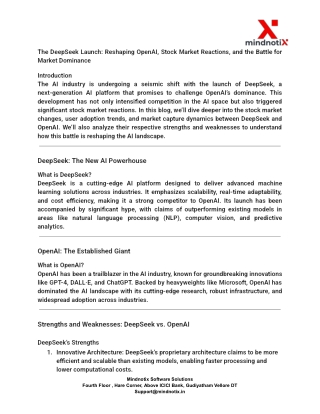 The DeepSeek Launch_ Reshaping OpenAI, Stock Market Reactions, and the Battle for Market Dominance