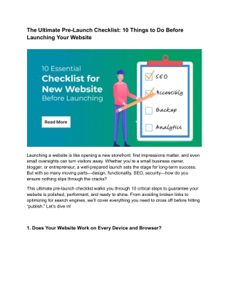 The Ultimate Pre-Launch Checklist_ 10 Things to Do Before Launching Your Website