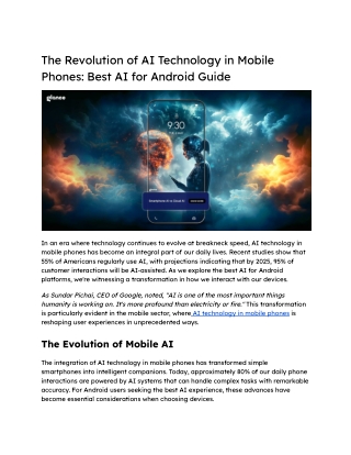 The Revolution of AI Technology in Mobile Phones _ Exploring The Best AI For Android