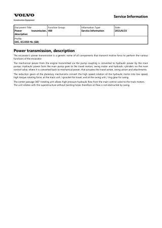 VOLVO EC235D NL EC235DNL EXCAVATOR Service Repair Manual Instant Download