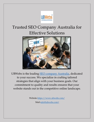 Trusted SEO Company Australia for Effective Solutions