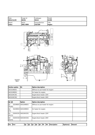 Volvo EC290, EC290 LC, EC290 LR, EC290 NLC Excavator Parts Catalogue Manual Instant Download (SN 3001 and up)