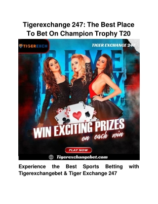 _Tiger Exchange 247 is the best place to bet on Champion trophy T20