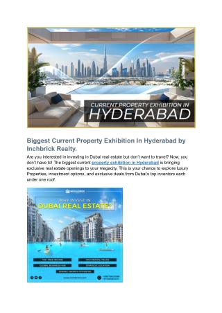 Biggest Current Property Exhibition In Hyderabad by Inchbrick Realty