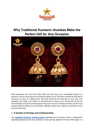 _Why Traditional Kumaoni Jhumkas Make the Perfect Gift for Any Occasion