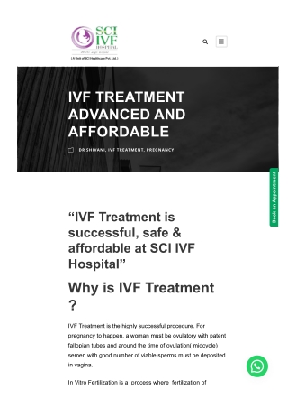 Affordable & Advanced IVF Treatment at SCI IVF Hospital