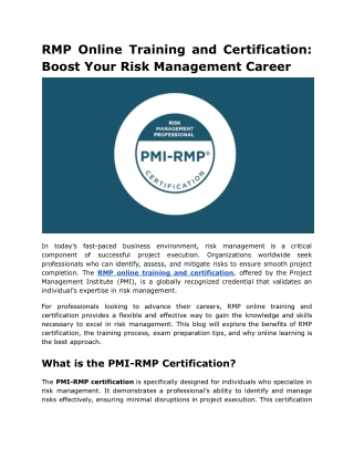 RMP Online Training and Certification_ Boost Your Risk Management Career