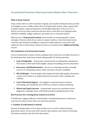 AI and Brand Protection Article 29-01-2025
