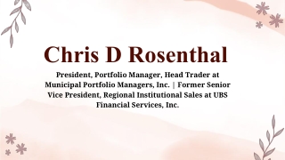 Chris D Rosenthal - A Fearless Pathmaker From Novelty, Ohio