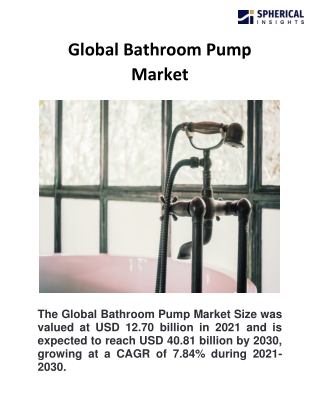 Global Bathroom Pump Market