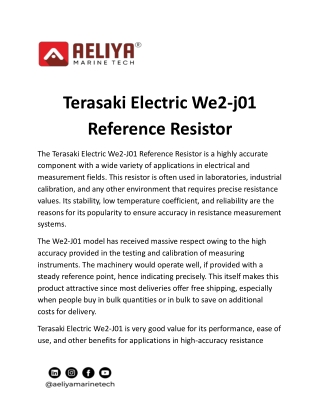Terasaki Electric We2-j01 Reference Resistor (1)