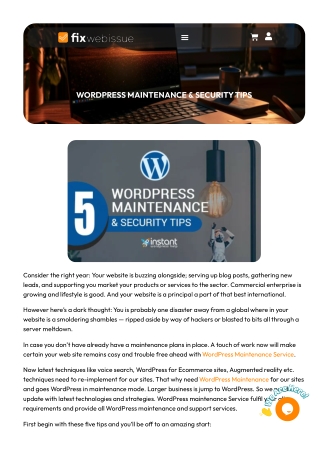 WordPress Maintenance & Security Tips