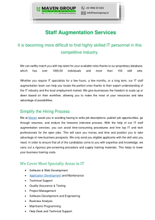 Staff Augmentation Services  web development company in Hyderabad