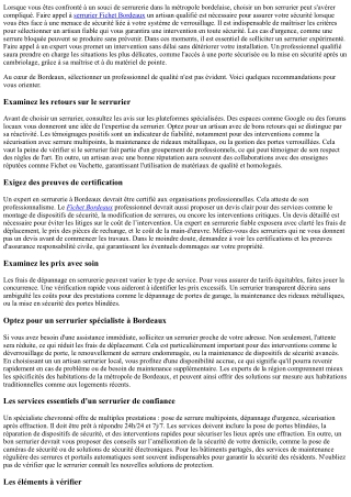 12 conseils pour une intervention réussie avec un serrurier à Bordeaux