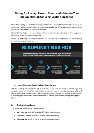 How to Clean and Maintain Your Blaupunkt Hob for Long-Lasting Elegance