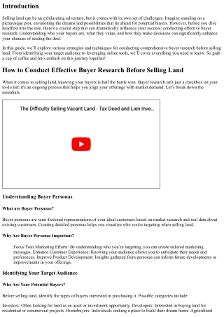 How to Conduct Effective Buyer Research Before Selling Land