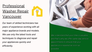Professional Washer Repair Vancouver