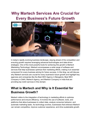 Unlock Your Business’s Full Potential with Technians – A Leading Martech Company