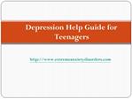 Depression Help Guide for Teenagers