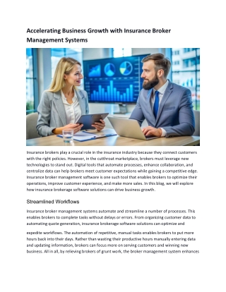 Accelerating Business Growth with Insurance Broker Management Systems