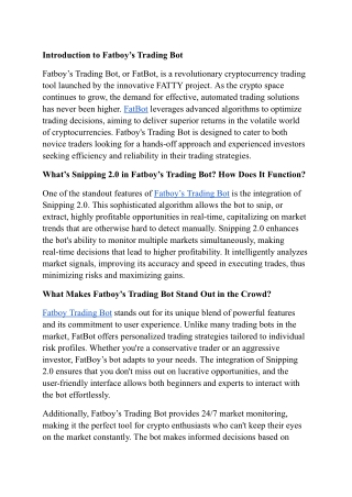 Introduction to Fatboy’s Trading Bot