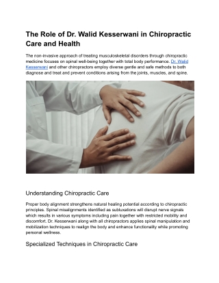 The Role of Dr. Walid Kesserwani in Chiropractic Care and Health (3)