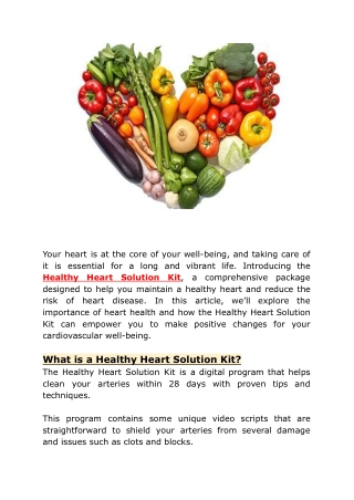 Healthy Heart Solution: The Natural Way to Support Cardiovascular Wellness