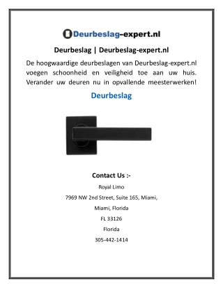 Deurbeslag  Deurbeslag-expert.nl