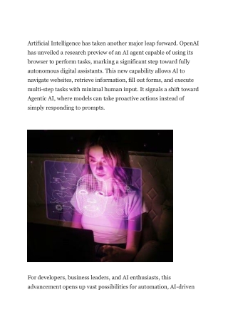 OpenAI’s New Autonomous Browsing Agent