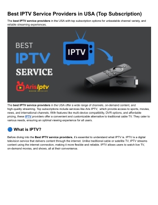 Best IPTV Service Providers in USA (Top Subscription)