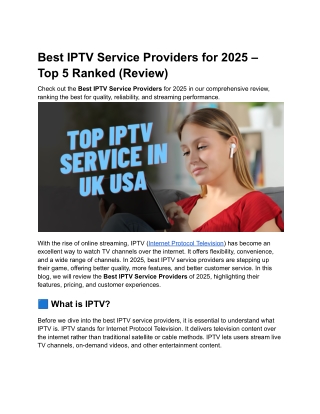 Best IPTV Service Providers for 2025- Top 5 Ranked (Review)