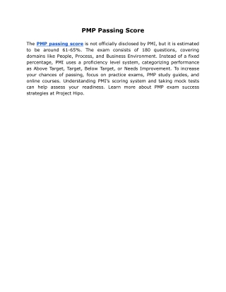 PMP Passing Score