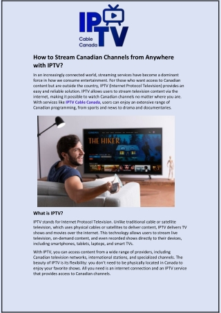 How to Stream Canadian Channels from Anywhere with IPTV?