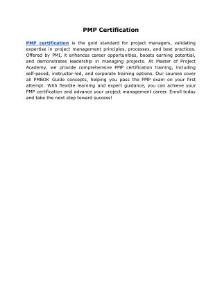 PMP Certification
