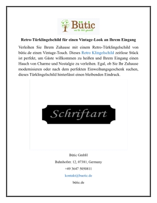 Retro-Türklingelschild für einen Vintage-Look an Ihrem Eingang