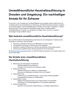 Haushaltsauflösung in Dresden