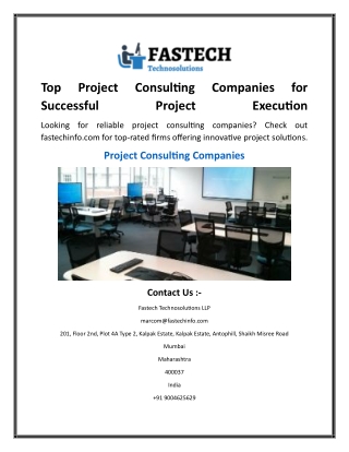 Top Project Consulting Companies for Successful Project Execution