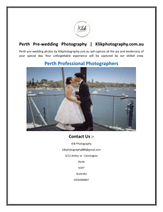 Perth Pre-wedding Photography  Klikphotography.com.au