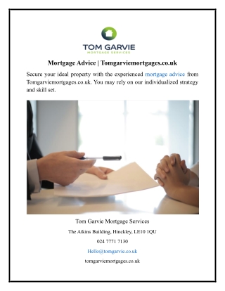 Mortgage Advice Tomgarviemortgages.co.uk