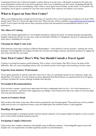Your First Cruise? Here’s Why You Should Consult a Travel Agent!