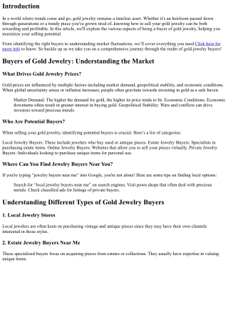 Buyers of Gold Jewelry: Maximizing Your Selling Potential