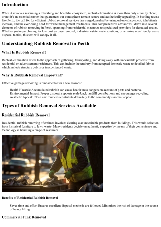 The Ultimate Guide to Rubbish Removal in Perth: From Homes to Deceased Estates