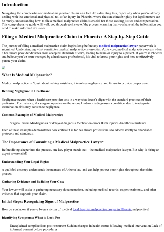Filing a Medical Malpractice Claim in Phoenix: A Step-by-Step Guide