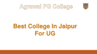 Best College In Jaipur For UG
