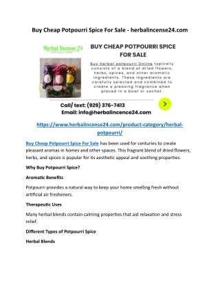 Buy Cheap Potpourri Spice For Sale - herbalincense24