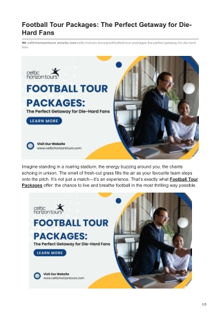 Football Tour Packages The Perfect Getaway for Die-Hard Fans