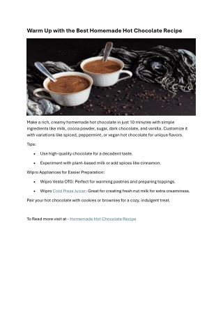 Homemade Hot Chocolate Recipe