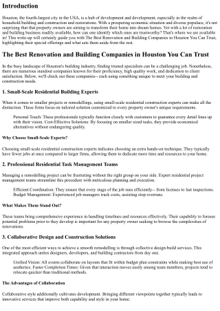 The Very Best Renovation and Building Companies in Houston You Can Trust Fund